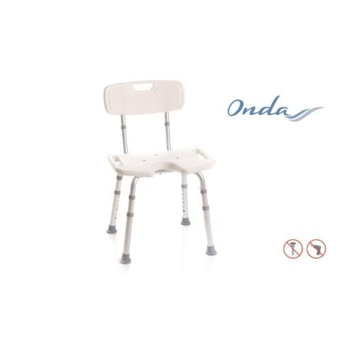 SEDILE PER DOCCIA CON SEDUTA AD U IN HDPE (Polietilene) CON SCHIENALE - ALTEZZA REGOLABILE