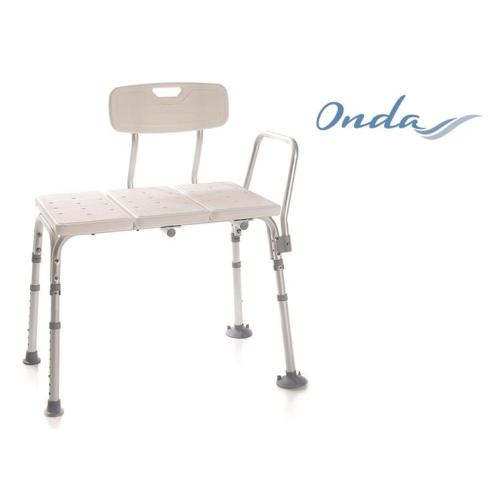 SEDILE DI TRASFERIMENTO PER VASCA IN HDPE (Polietilene) CON SEDUTA ANTISCIVOLO E SCHIENALE CON IMPUGNATURA - 2 PIEDI ANTISCIVOLO E 2 A VENTOSA 