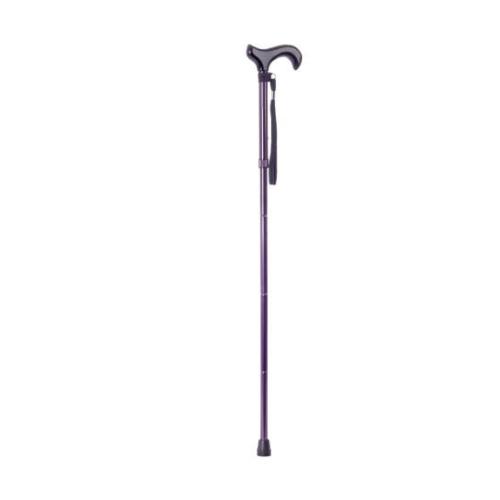 BASTONE PIEGHEVOLE IN ALLUMINIO - DA DONNA - ALTEZZA REGOLABILE 83÷93 cm - PORTATA MAX 100 kg - CON IMPUGNATURA IN LEGNO E PUNTALI ANTISCIVOLO 