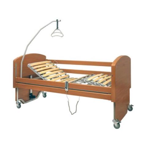 NOLEGGIO - "LETTO ALZHEIMER" ELETTRICO ELEVABILE (RETE 90 x 195 cm) SCHIENALE E APPOGGIA GAMBE REGOLABILI - PORTATA MAX 180 kg - CON 4 RUOTE PIROETTANTI DA 125mm CON FRENO