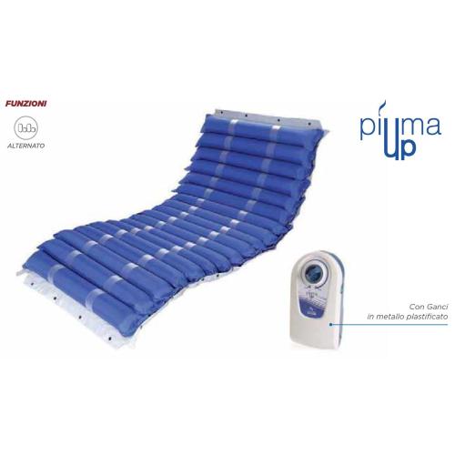 PIUMA UP2 - KIT ANTIDECUBITO A CICLO ALTERNATO - Materasso Nylon+PVC (90 x 200 x h. 11 cm) 20 ELEMENTI INTERCAMBIABILI - COMPRESSORE CON REGOLAZIONE - TEMPO DI CICLO 12 MIN. - PER PIAGHE DA DECUBITO DI SECONDO STADIO