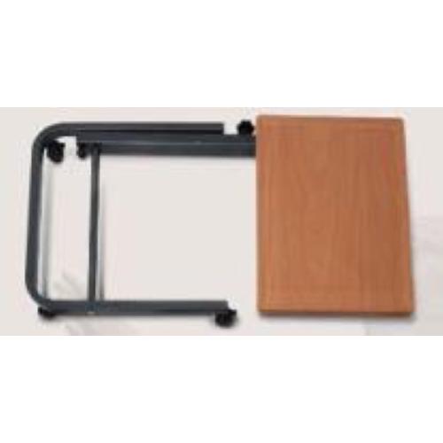 TAVOLINO SERVITORE DA LETTO SU RUOTE CON 1 PIANO INCLINABILE (60 x 40 cm) SOLLEVAMENTO MANUALE - COLORE LEGNO - ALTEZZA BASE CHE SI INFILA SOTTO IL LETTO: 7,5 cm - Pieghevole e facilmente collocabile in poco spazio.