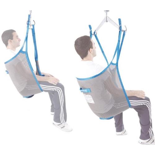 Imbracatura standard in rete (Taglia S) per sollevamalati SENZA POGGIATESTA  (Portata max 250 kg) - Testata da istituto accreditato nel rispetto dei requisiti previsti dalla norma tecnica UNI EN ISO 10535.