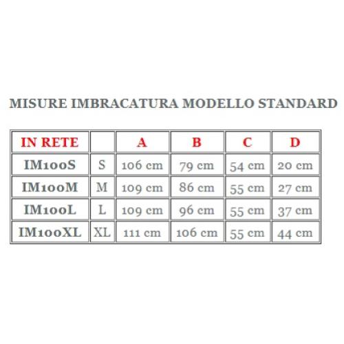 Imbracatura standard in rete (Taglia S) per sollevamalati SENZA POGGIATESTA  (Portata max 250 kg) - Testata da istituto accreditato nel rispetto dei requisiti previsti dalla norma tecnica UNI EN ISO 10535.