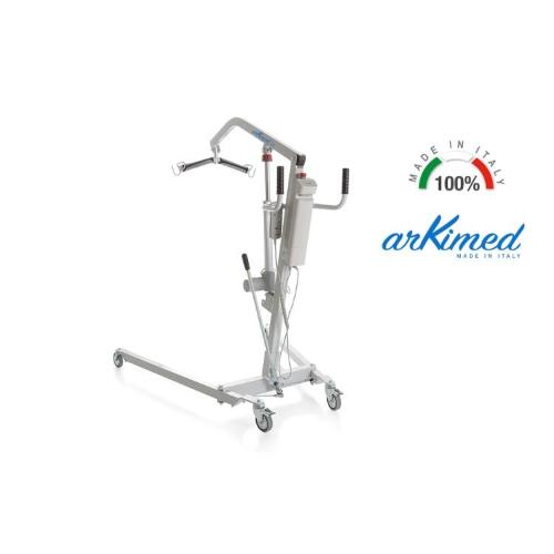 SOLLEVAMALATI ARKIMED ELETTRICO (Portata max 150 kg) - ATTUATORE LINAK, STRUTTURA IN ACCIAIO VERNICIATO, RUOTE PIROETTANTI (2 con freno), BASE REGOLABILE IN LARGHEZZA CON LEVA MANUALE