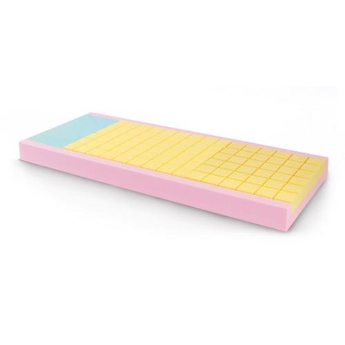 MATERASSO COMPOSITO A SCARICHI DIFFERENZIATI SEZIONE UNICA (85 x 190 cm) (H. 14 cm) - IGNIFUGO - NON FODERATO - STRUTTURA PORTANTE E SPONDE LATERALI DI CONTENIMENTO IN POLIURETANO ESPANSO - ALL'INTERNO DELLE SPONDE 3 DIFFERENTI LASTRE 