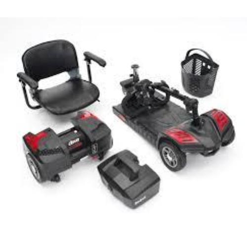 T4KD Andy 4 - Scooter elettrico 4 ruote dalle dimensioni ridotte, estremamente maneggevole anche in spazi chiusi, completamente smontabile in quattro parti, pratica valigetta porta batterie