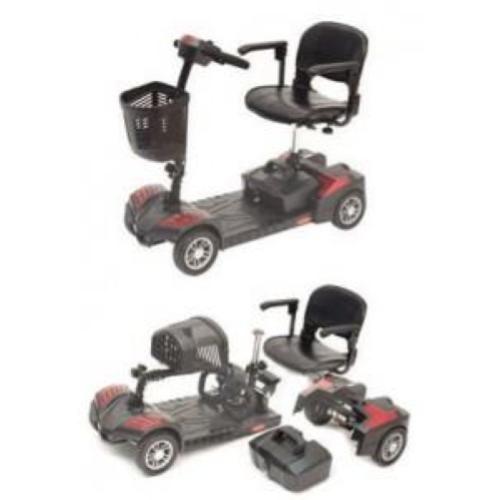 T4KD Andy 4 - Scooter elettrico 4 ruote dalle dimensioni ridotte, estremamente maneggevole anche in spazi chiusi, completamente smontabile in quattro parti, pratica valigetta porta batterie