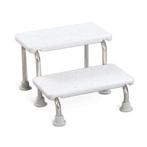 GRADINO PER BAGNO - 2 gradino - Struttura in acciaio e pedana in plastica - 51 x 41 x h 14-29 cm - portata 100kg