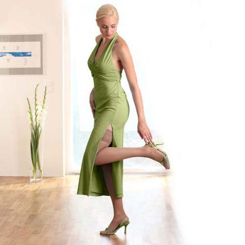 CALZA AUTOREGGENTE 140 (Blu notte) - TAGLIA I (XS) - (Peso 43-52kg)  - Supporto classe III (Forte) - Calza autoreggente con bordo in pizzo, forma anatomica,  lavorazione particolare sul tallone e sulla punta