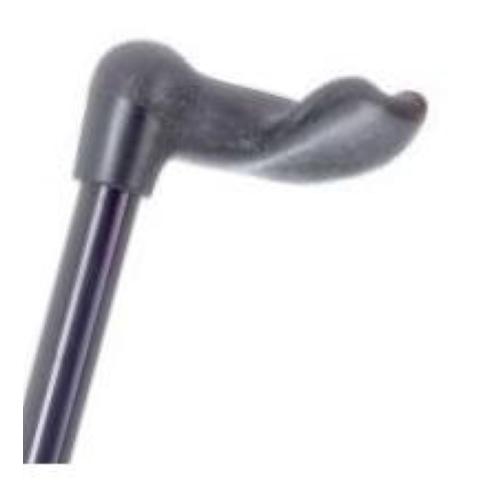 BASTONE REGOLABILE IN ALLUMINIO CON MANICO ANATOMICO SINISTRO - ALTEZZA REGOLABILE 77,5-100cm - PORTATA MAX 110kg - CON  PUNTALI ANTISCIVOLO