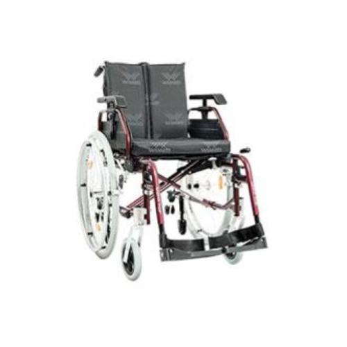 LIGHT TOP - SEDUTA 43 - Carrozzina ad autospinta leggera in alluminio e pieghevole con doppia crociera, Braccioli 4 in 1, Schienale regolabile in altezza, reclinabile da 80° a 110°, tensionabile, imbottito e rinforzato