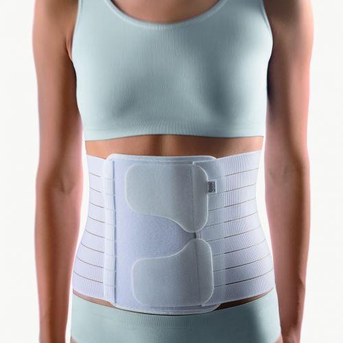 SUPPORTO TORACIO-ADDOMINALE - (TG. 1) (H. 21 cm) (75/85 cm Circonferenza Corpo) - Fascia a gancio in due parti, tessuto traspirante con ampia chiusura a velcro