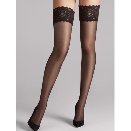 CALZA AUTOREGGENTE 140 (Fumo) - TAGLIA V (XL) - (Peso 73-90kg) - Supporto classe III (Forte) - Calza autoreggente con bordo in pizzo, forma anatomica,  lavorazione particolare sul tallone e sulla punta