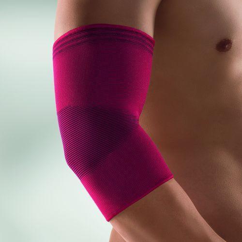 FASCIA PER GOMITO - LARGE (28-30CM) -  ROSSO - Gomitiera elastica in tessuto a maglie circolari per previene il sovraffaticamento delle articolazioni, dei tendini e della muscolatura del braccio