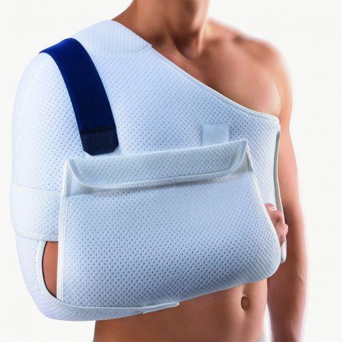 OMOSTABILl® P - TAGLIA 2 (Circonf. Vita 95-125CM) - BIANCO - Bendaggio per spalla e braccio in materiale elastico stratificato vellutato e traforato 