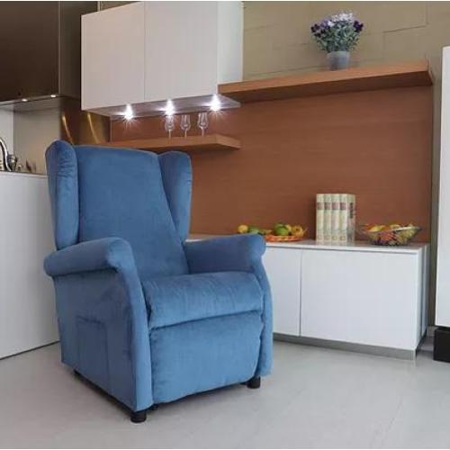 MARG - POLTRONA RELAX (Rosso mattone) - 2 MOTORI - SEDUTA MORBIDA - TESSUTO  COLORE44 (ROSSO MATTONE) SCHIENALE CON ORECCHIE - ROLLER SYSTEM