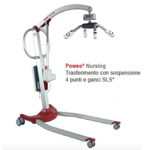 SOLLEVAMALATI ELETTRICO (Portata max 180 kg) - STRUTTURA IN ALLUMINIO - RUOTE PIROETTANTI - SOSPENSIONE A 4 PUNTI -  