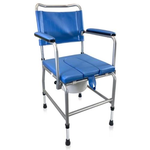 COMODA (seduta 45cm) IN ACCIAIO CON SCHIENALE SMONTABILE - REGOLABILE IN ALTEZZA - SEDILE IMBOTTITO - BRACCIOLI RIBALTABILI IN BASSO