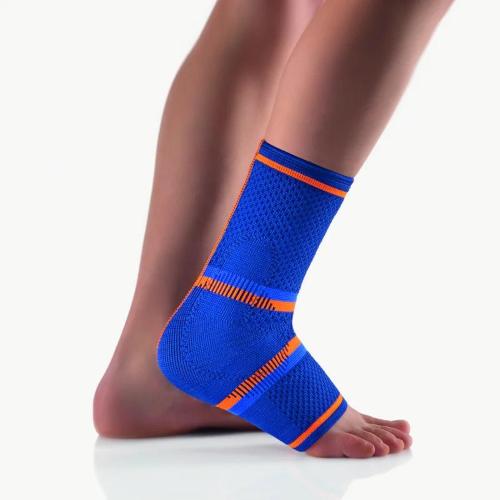 CAVIGLIERA ATTIVA BAMBINI (Circonf. caviglia 17 - 19 cm) - TaloStabil® Eco blu -  Cavigliera attiva per la compressione dei tessuti molli - Due pelotte strutturate in silicone per un massaggio intermittente