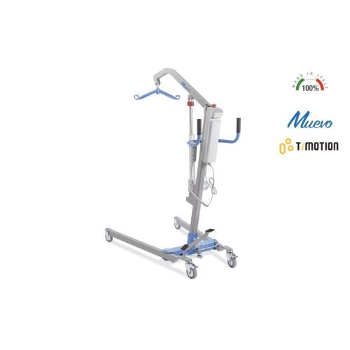 SOLLEVAMALATI ELETTRICO TiMOTION Muevo (Portata max 150 kg) INGOMBRO RIDOTTO - Acciaio verniciato – Apertura gambe a pedale – 4 ruote piroettanti 10 cm di cui 2 con freno - Pulsante per stop di emergenza