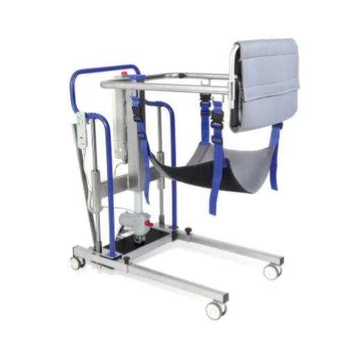 MUEVO HOME LIGHT ELEKTRISCHER HEBER - (Maximale Belastung 135 kg) - Beinöffnungsmechanismus durch Hebel - Wiederaufladbarer Akku - Notfallknopf - 5 Räder, davon 2 hinten mit Bremsen - Zerlegbare horizontale Arme - Abnehmbare Beine