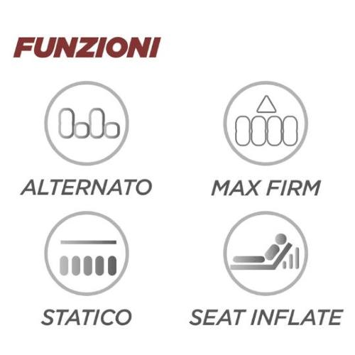 DOMUS 4 - KIT ANTIDECUBITO A CICLO ALTERNATO E STATICO – Materasso Nylon® + TPU traspirante/ impermeabile (90 x 200 x h. 20,3 cm) - SEAT INFLATE E MAX FIRM - 20 ELEMENTI INTERCAMBIABILI - COMPRESSORE CON REGOLAZIONE - Piaghe IV stadio