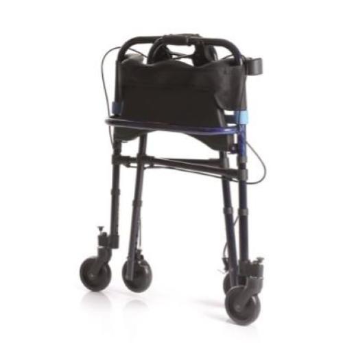 ROLLATOR PIEGHEVOLE IN ALLUMINIO VERNICIATO DA INTERNO – CON 2 LEVE – 2 RUOTE PIROETTANTI CON BLOCCO – 2 RUOTE FISSE CON FRENI - CON IMPUGNATURE IMBOTTITE ANATOMICHE - REGOLABILE IN ALTEZZA OGNI 2,5 CM - SEDILE RIBALTABILE 