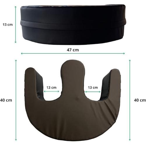 CUSCINO GIRA PAZIENTE OSPEDALIERO (L: 47 x P:40 x H: 13 cm) Rivestimento asportabile IN ECOPELLE SANIFICABILE - Due maniglie laterali e cinghia di fissaggio - Facilita le manovre di rotazione del paziente