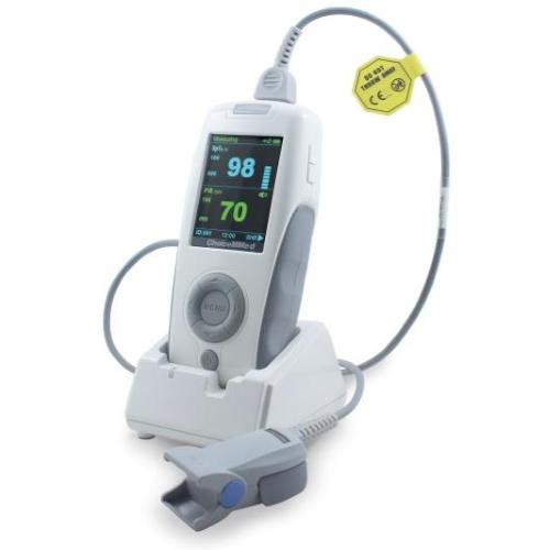 PULSIOSSIMETRO PALMARE CON ALLARMI, MEMORIA (72 ore) E DISPLAY A COLORI - ALLARMI: SpO2, PR - (Autonomia: 24 ore di lavoro continuo) - COLLEGABILE A PC - IDONEO PER IL MONITORAGGIO DI ADULTI, BAMBINI E NEONATI