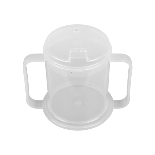BICCHIERE CON MANICI (Capacità: 295 ml; Diametro: 7,60 cm; Altezza: 12,7 cm; Peso: 0,27 kg) Base molto ampia - Include un coperchio con beccuccio e foro per la cannuccia